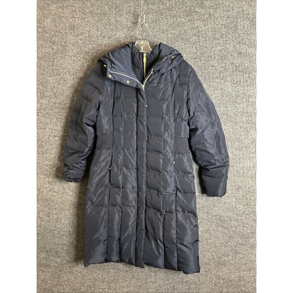 Cole Haan Signature Womens Puffer Coat Packable Down Black Parker Zip Up Large - Picture 1 of 12